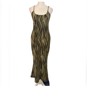 NWT O.P.T. - black & gold - body con dress - Sz. M